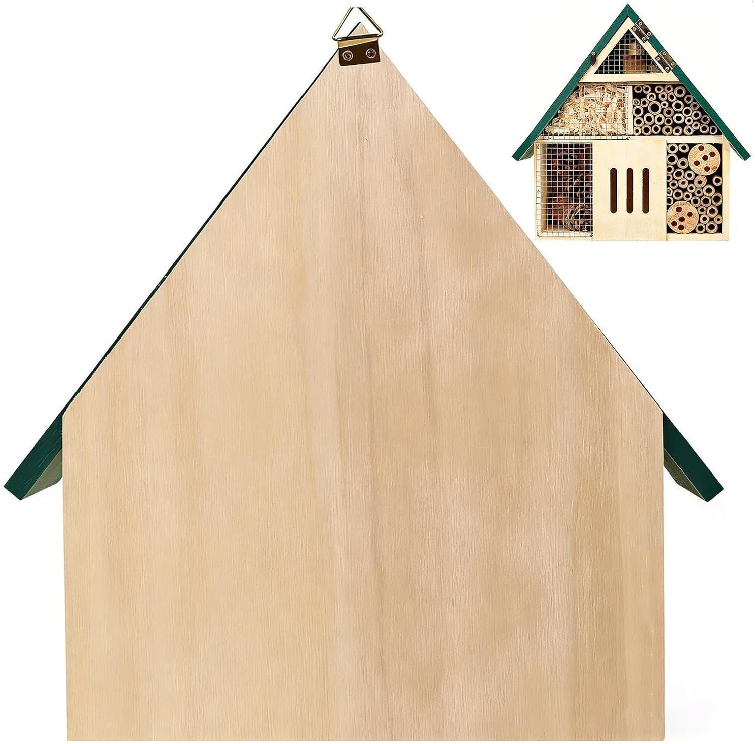 Bee Hotel - Decorative Wooden Pollinator Habitat | Butterfly Hotel Garden Bee Habitat - for Fence Tree Orchard Balcony Terrace Courtyard Park Farm