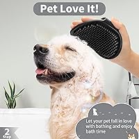 Vista 3 de Comotech 6 piezas: cepillo de baño para perros y cepillo de dientes para perros Cepillo de champú y estropajo con mango ajustable para perros