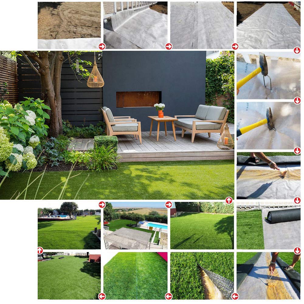 Tappeto erboso artificiale, 35 mm, altezza 3,5 cm, erba sintetica realistica, 3,5 cm, fori di drenaggio per interni ed esterni, per animali domestici, tappeto per giardino, cortile, balcone
