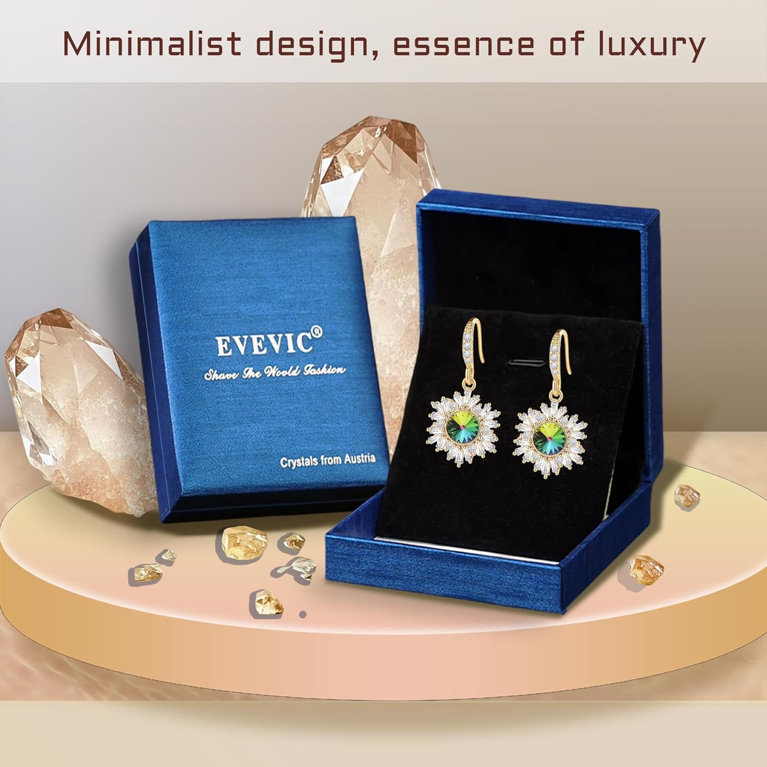 Austrian Crystal Snowflake Drop Dangle Earrings for Women Dangling Christmas Earrings 14K Gold Plated Hypoallergenic Jewelry - Image 7