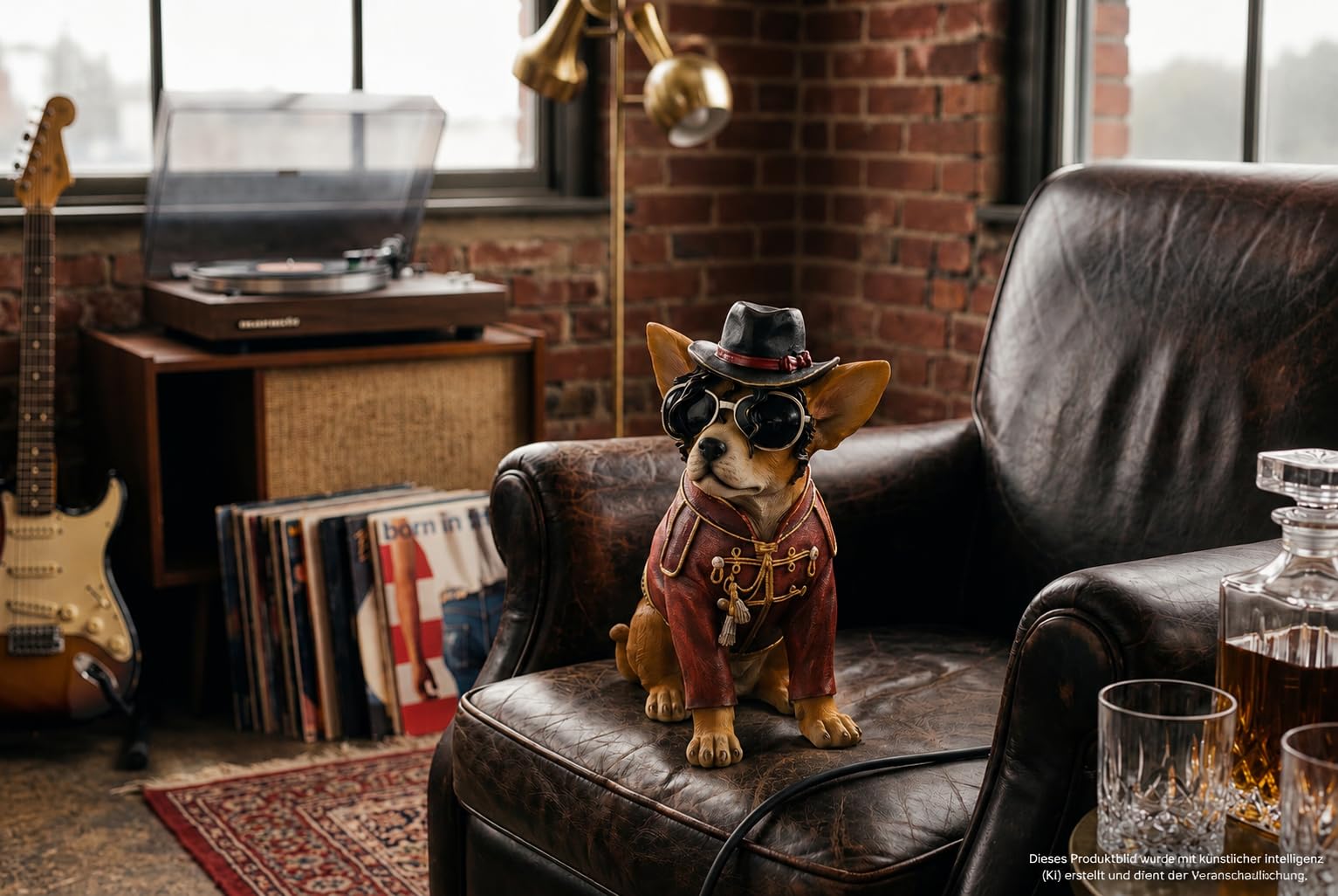 Hundespardose Rockstar Design Farbenfrohe Hunde Dekofigur Polyresin Spaschwein (Modell Rockstar)