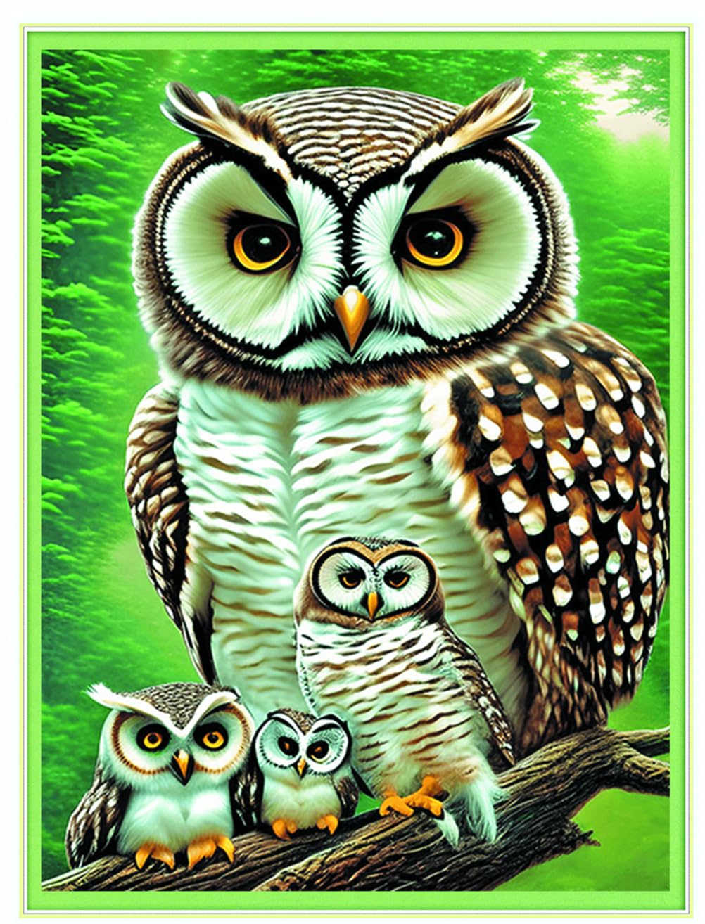 Meecaa Cross Stitch Kits 11 Count Stamped, Owl Animal Cub Embroidery Kit with Accessories Pre Printed (36CMx46CM) (Owl 1)