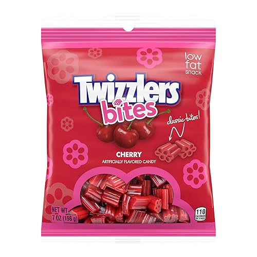 Miniatura 10 de TWIZZLERS Bites Cherry Flavored Regaliz Style - Bolsa de caramelos, 16 onzas