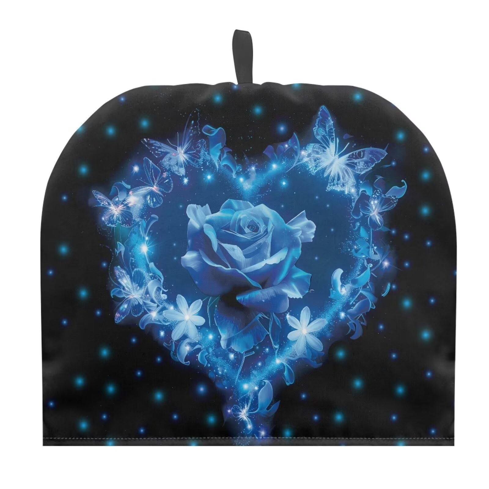 Blue Rose Teapot Cover with Extra Thick Wadding Teapot Decorative Accessories Tea Kettle Quilt for Kitchen Table Hotel Keep Tidy and Clean, Mom Housewife
