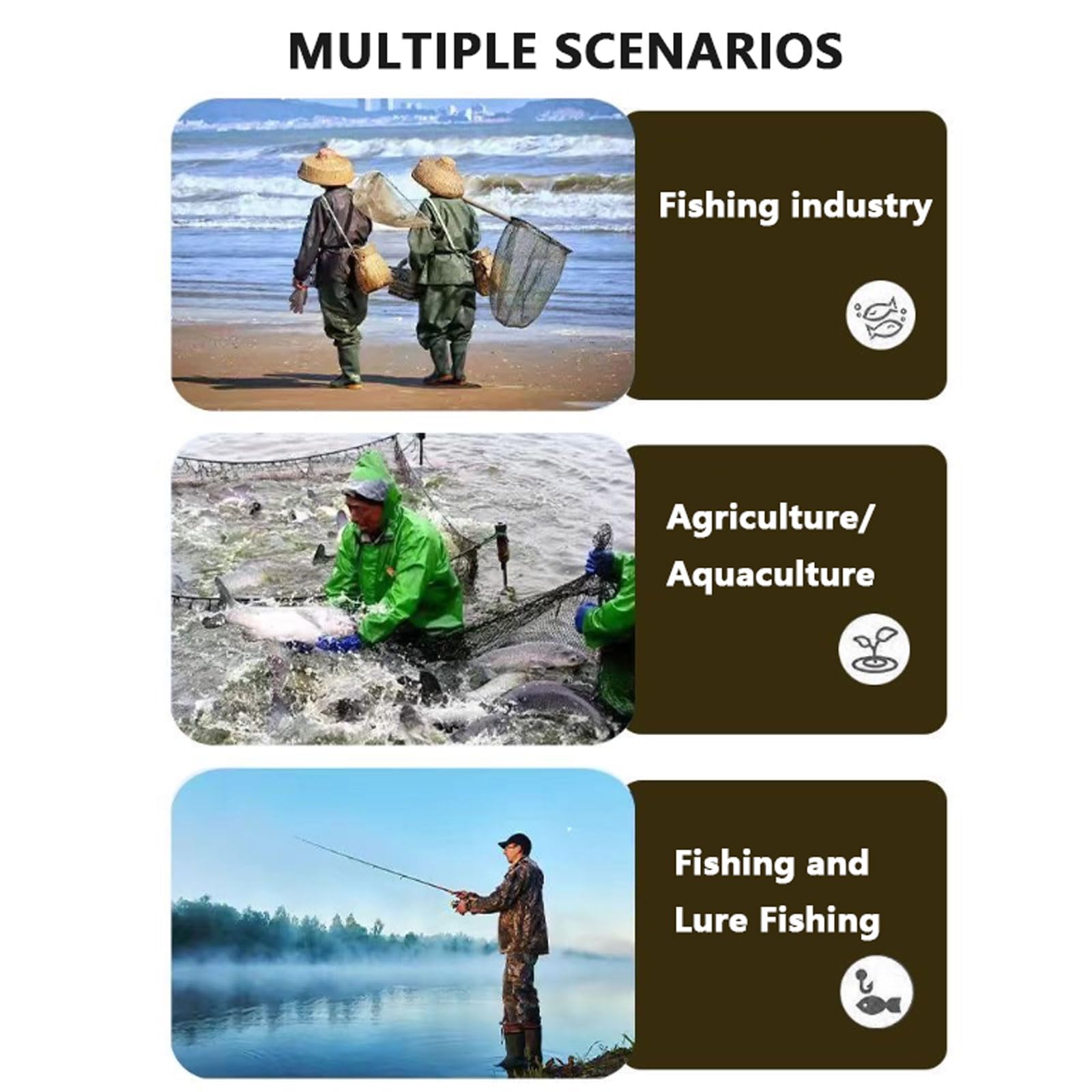 Wader Ropa de Pesca para Hombres Mujeres,Vadeadores de Pesca y Caza con Botas Tallas 37-46,Waders del Pecho con Correa Ajustable Rodillas reforzadas para la Pesca con Mosca,la Caza