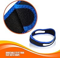 Vista 2 de Correa de barbilla antironquidos para mujeres y hombres - Correas de barbilla de doble soporte para dormir - Ajustable a través de cierre de velcro