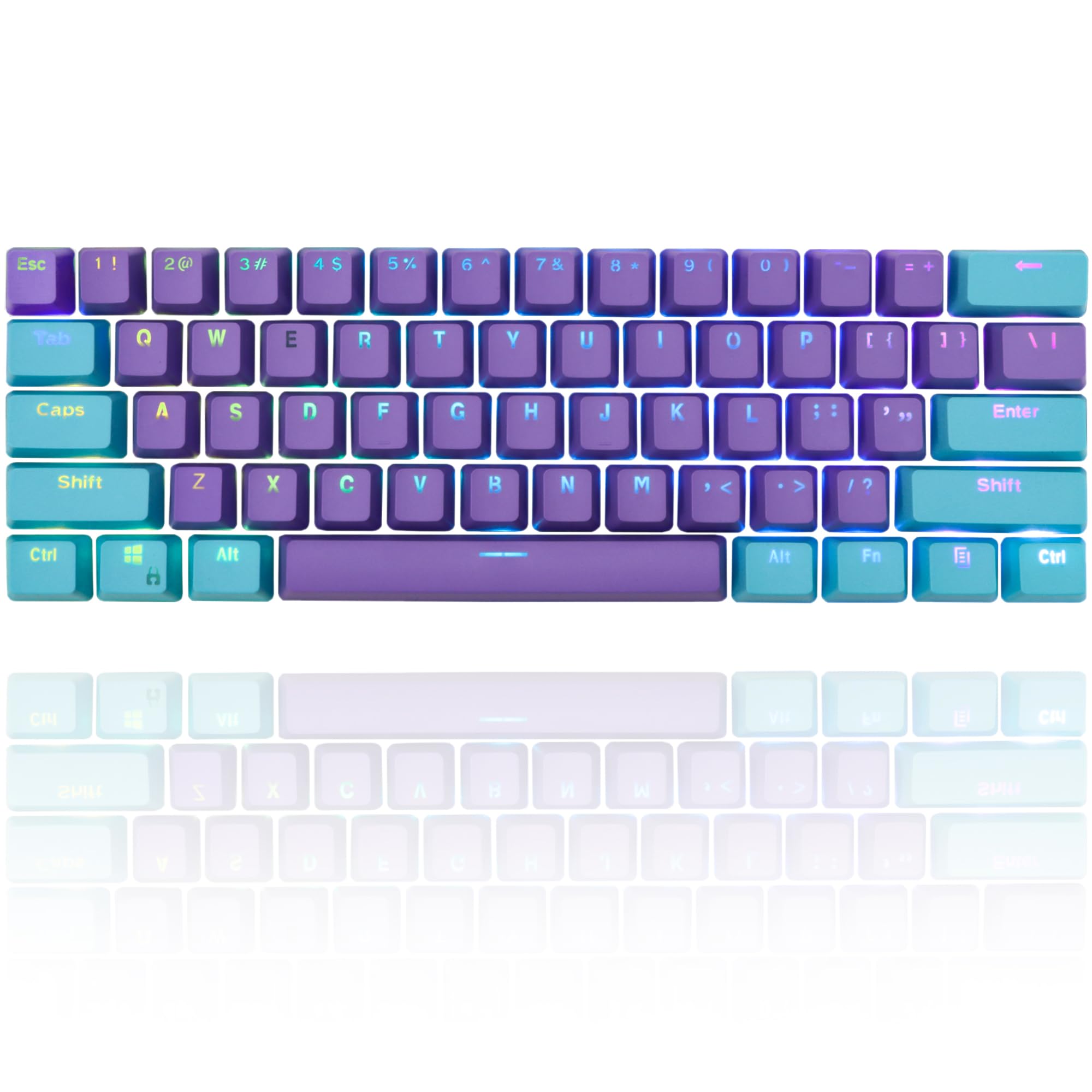Guffercty kred 60 Percent PBT Keyboard Keycaps OEM Profile, Custom Keycaps Double Shot for 61 60% Mechanical Keyboard (SEHN)