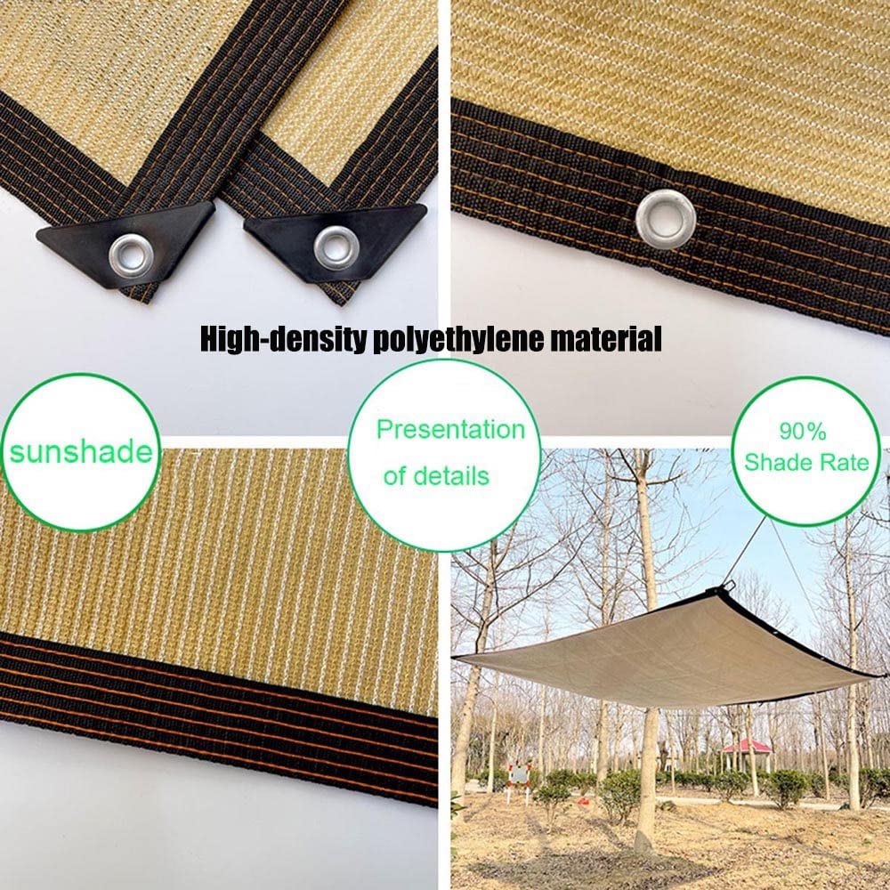 Red De Sombra 90% PañO De Sombra De ProteccióN Solar-Beige Malla Sombreo 1x2m 2x3m 3x4m 3x5m 4x5m con ojales, para Patio, Jardín, Invernadero, Camping toldo Vela de Sombra ( Color : Beige , Size : 5mx