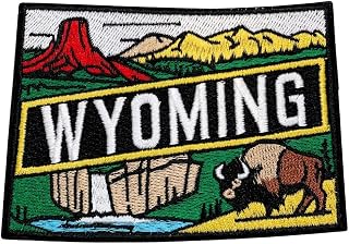EMBROBOF Proud Wyoming Patch – 2.75 inches, Cool WY State Iron On Patch – Embroidered State Patches Iron On/Sew On for Jackets