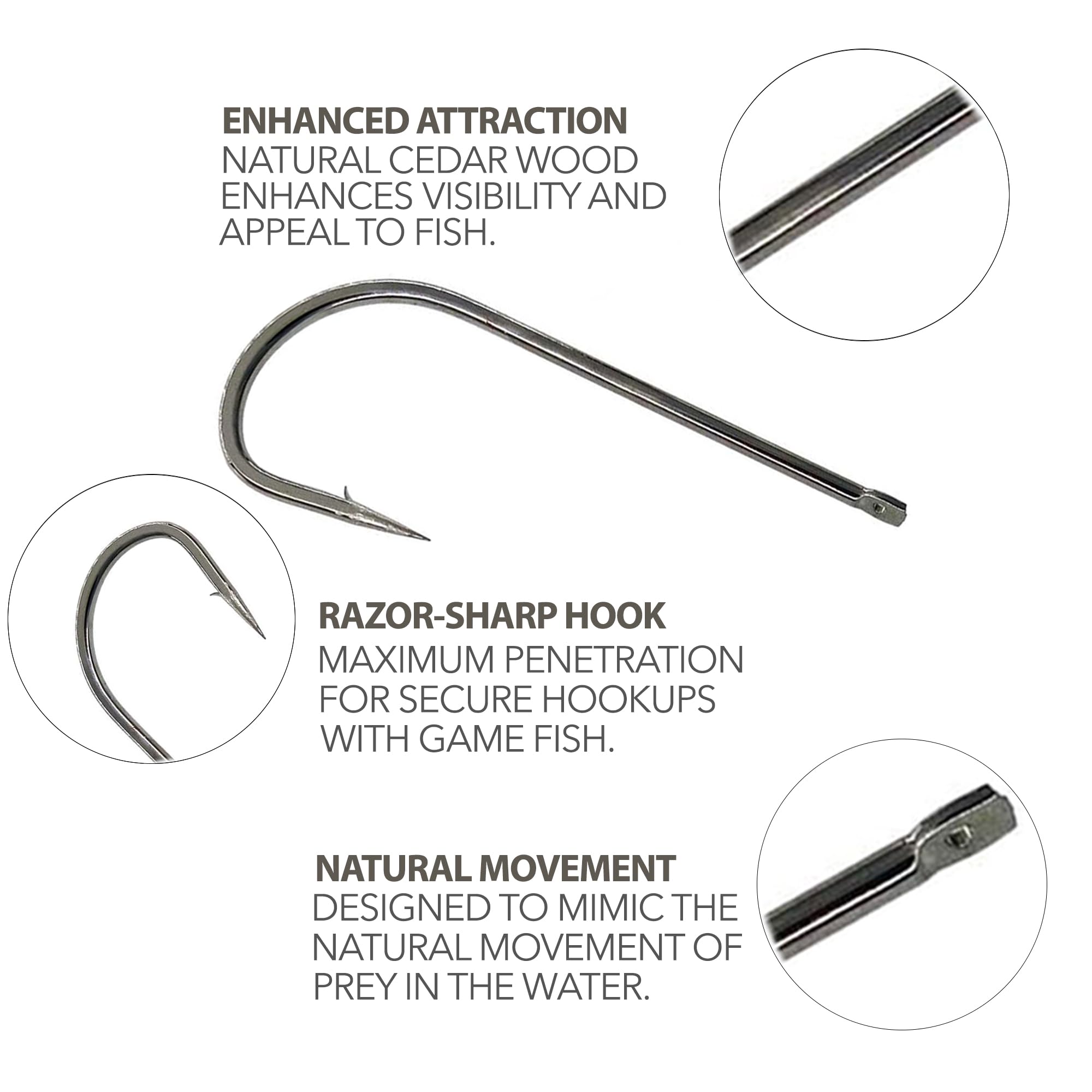 Forged Hooks, Needle Eye for Rigging, Saltwater Hook Set, 50-Pack, Sz 7/0