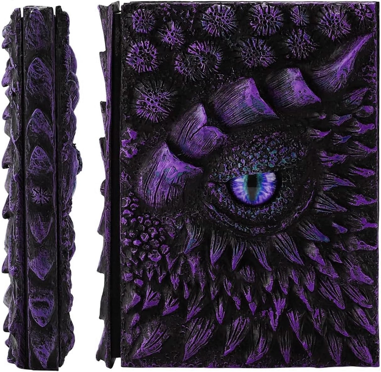 Coyoohouse Handmade 3D Dragon Eye Resin Journal, Embossed Notebook with Blank Paper, Perfect for Dragon Lovers, DnD Players, Hardcover Travel Notepad for Writing, Sketchbook, Collection, Gift A5 (Purple Resin)