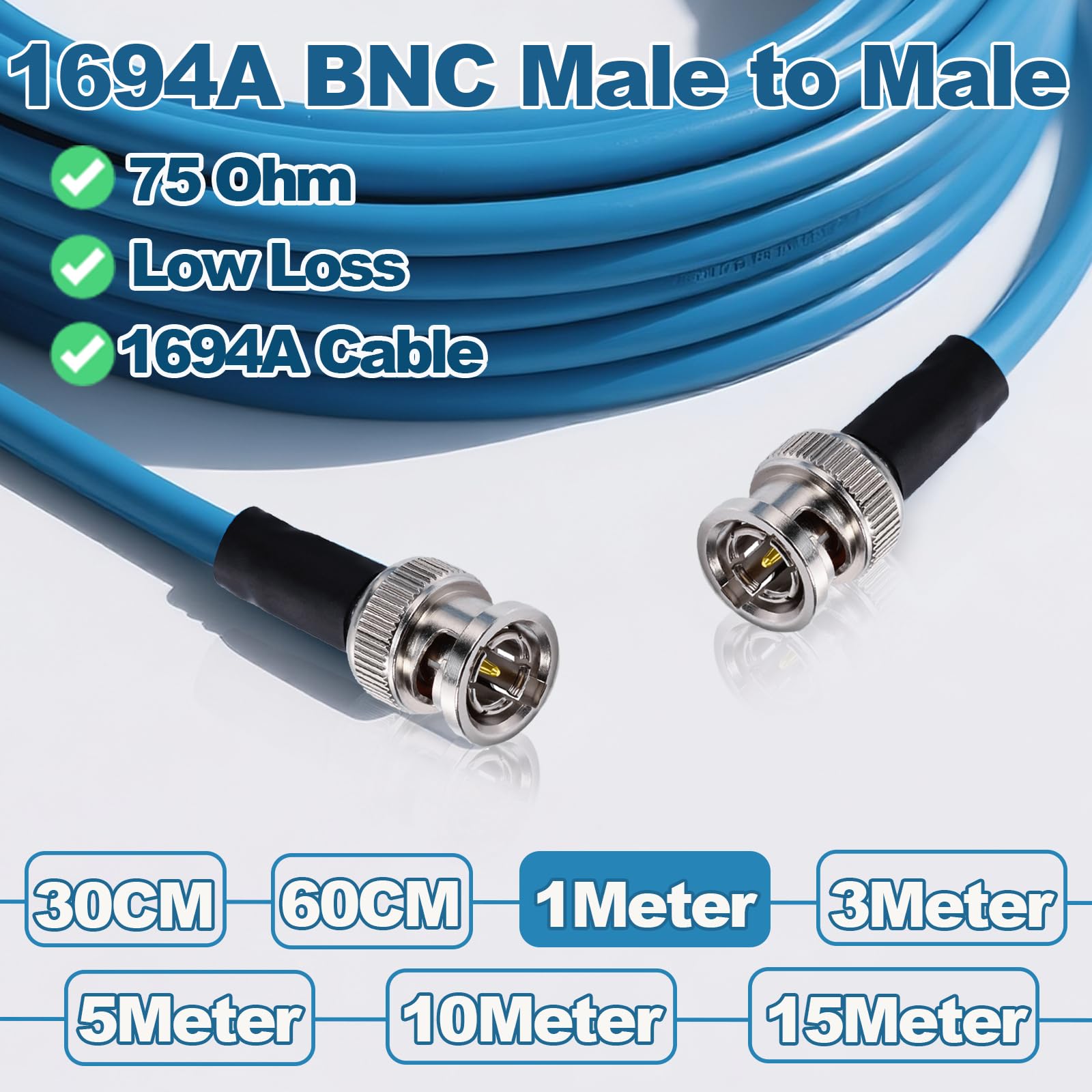 Cavo BNC SDI HD 3G - RG179, 2m, 75 Ohm - Per Videocamere E Monitor Professionali - Foto 11