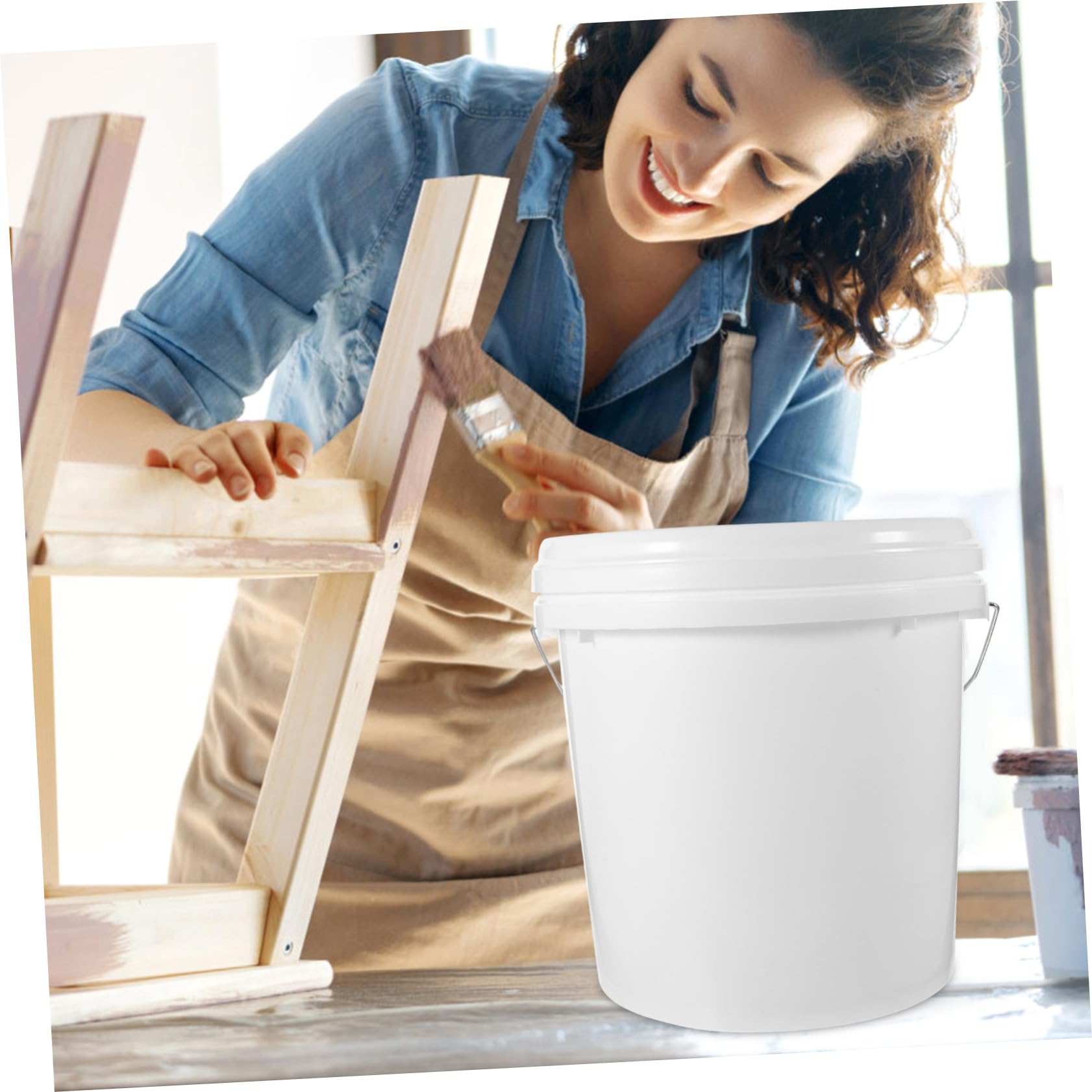 SHINEOFI Cubo De Pintura Tapa Hermética Cubo Vacío De Almacenamiento para Mezclar Pinturas y Conservar Materiales Talleres o De Arte
