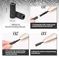 Vista 35 de MelodySusie 50 Pcs Nail Drill Bits Small Sanding Bands with 3.1mm Mandrel Bit, 120 Medium Grit Nail File for Acrylic Nails Gel Manicures and Black