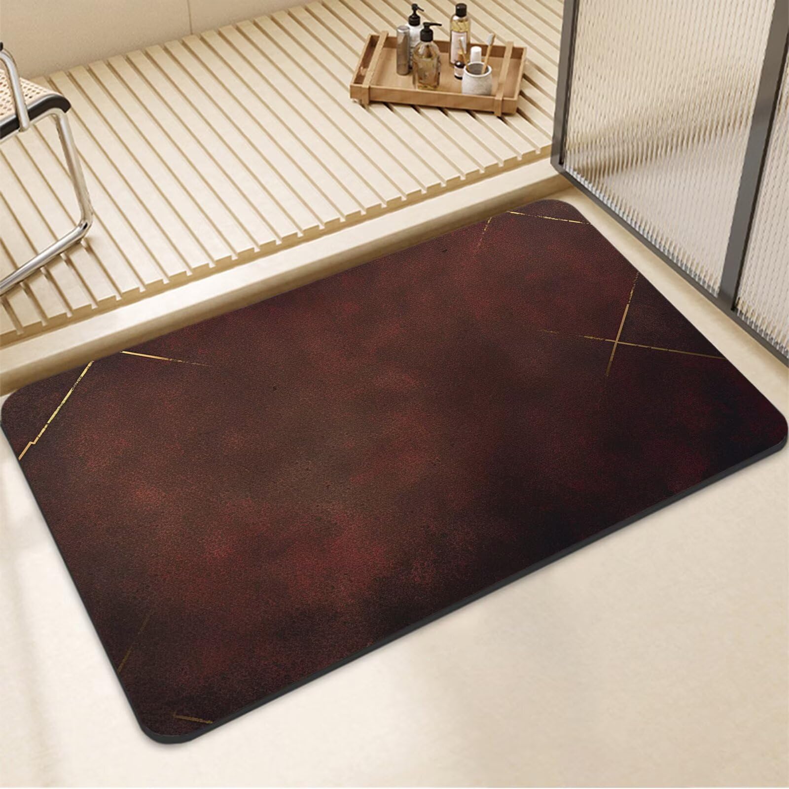 Tapis de douche antidérapant et absorbant à séchage rapide lavable