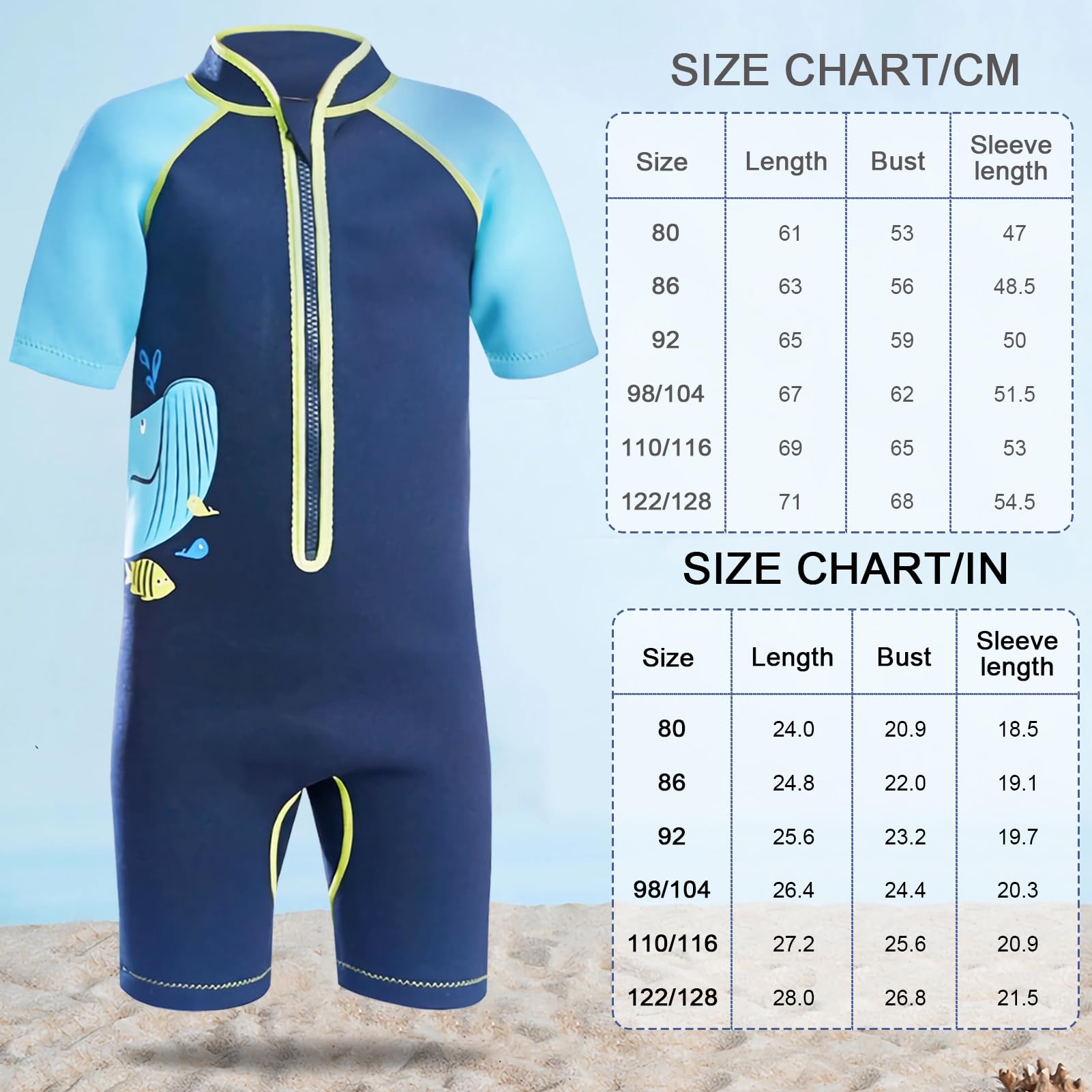 Kinder Mädchen Jungen Neoprenanzug 2.5mm Neopren Shorty UV-Schutz Badeanzug Einteiliger Badeanzüge Wetsuit