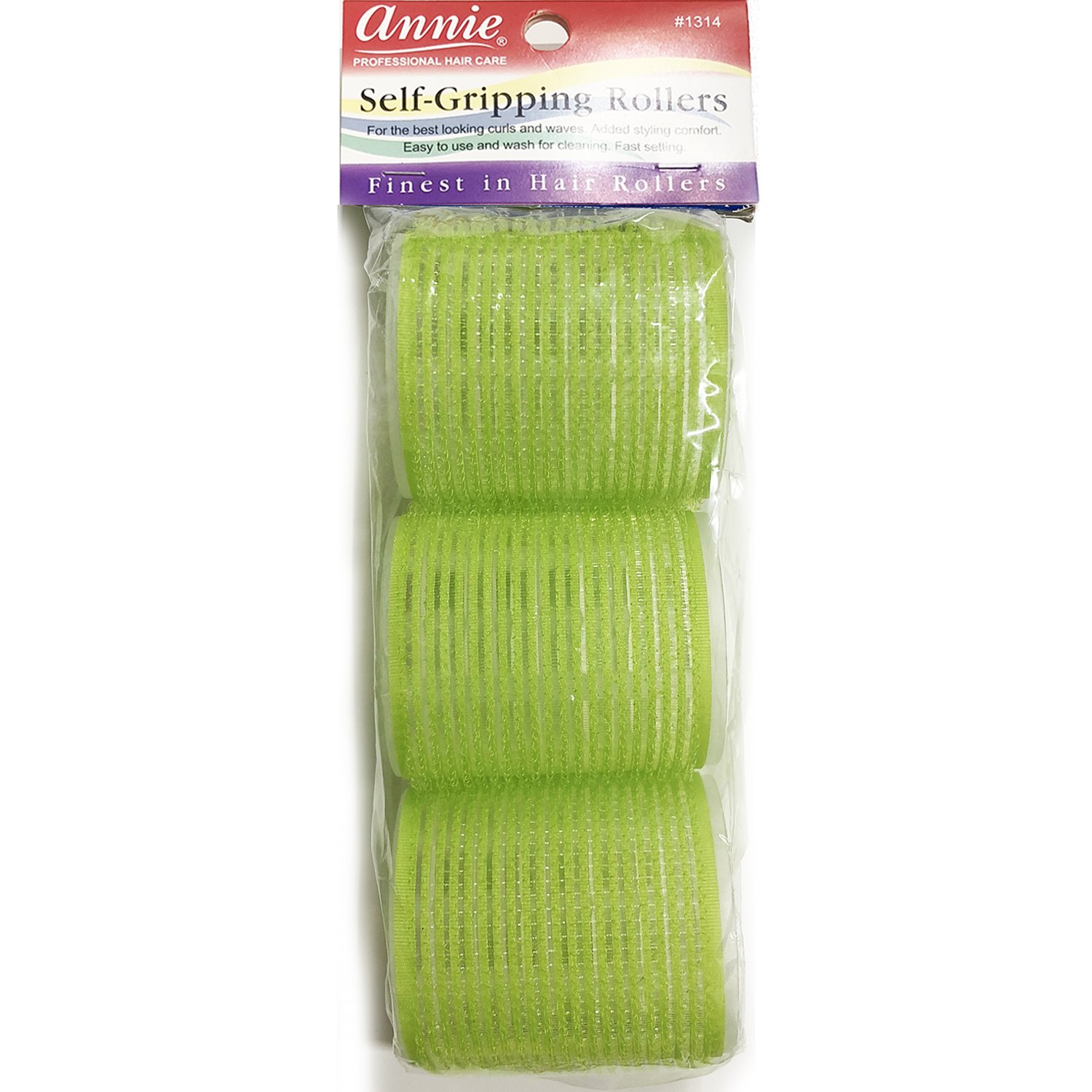 Annie Self-Gripping Rollers #1315, 3 Count Green X-Jumbo 2-1/4 Inch (2 Pack)