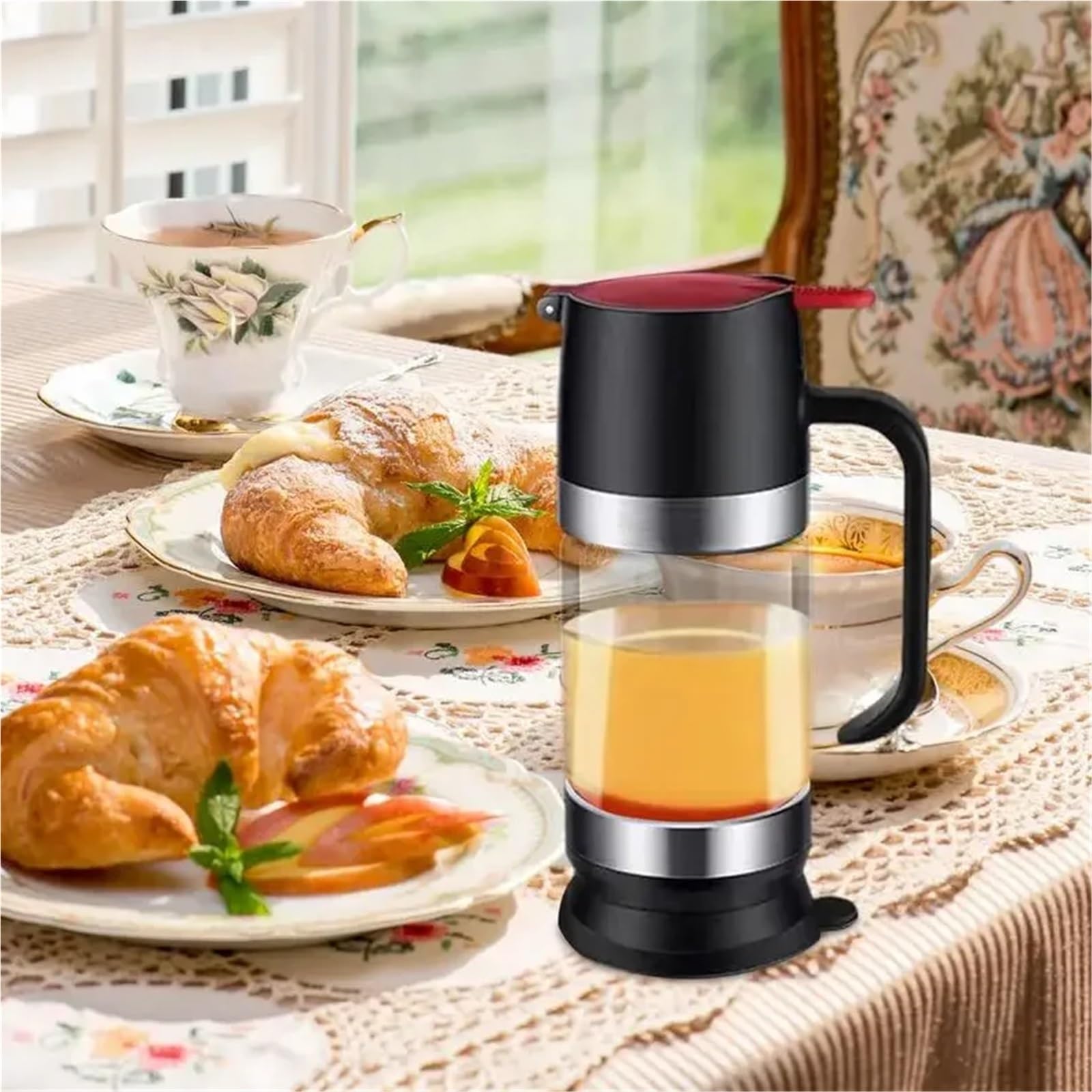 Distributeur De Miel Distributeur de miel en verre anti-goutte, pot Type poussoir, récipient transparent, sirop d'érable avec poignée for le café