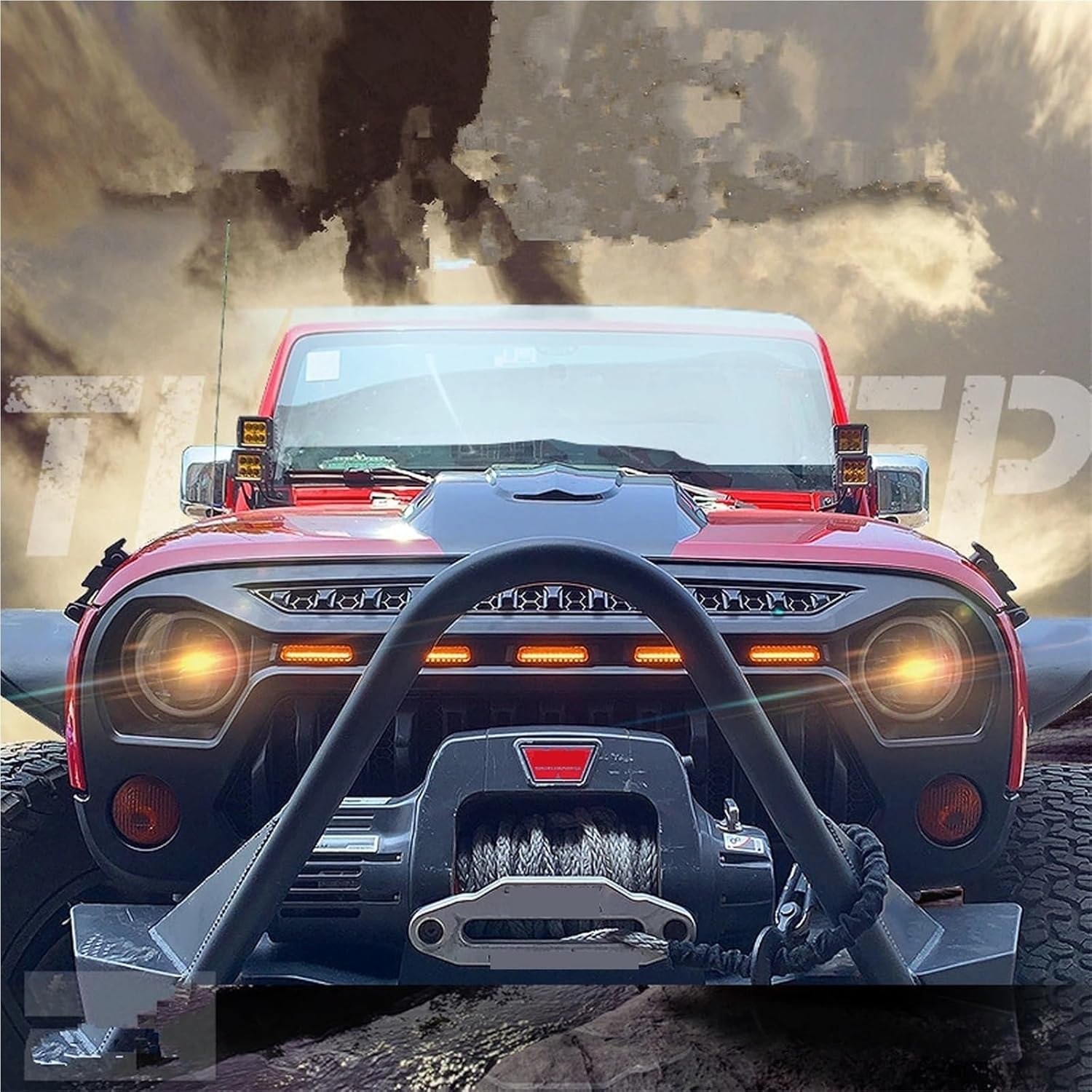 JLルック フロントグリル 07-18y ジープJKラングラー用 JL仕様 JL