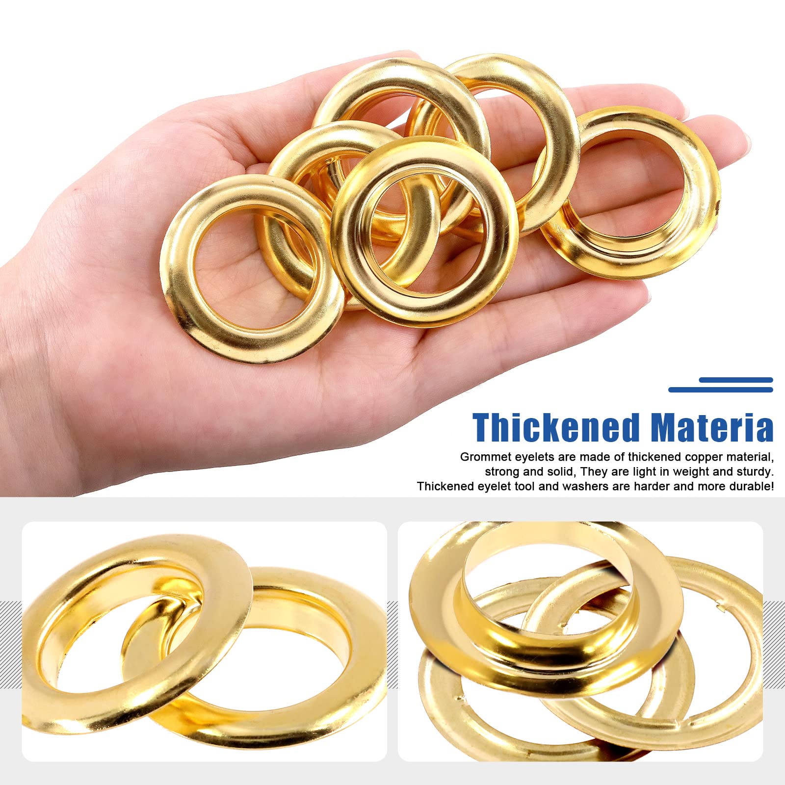 PATIKIL 3.5mm/1/8" Metal Eyelets, 150 Pcs Eyelets And Grommets Kit Leather Grommet Eyelet Tool For Fabric Shoes Clothes Curtains Belt DIY Project, Bronze