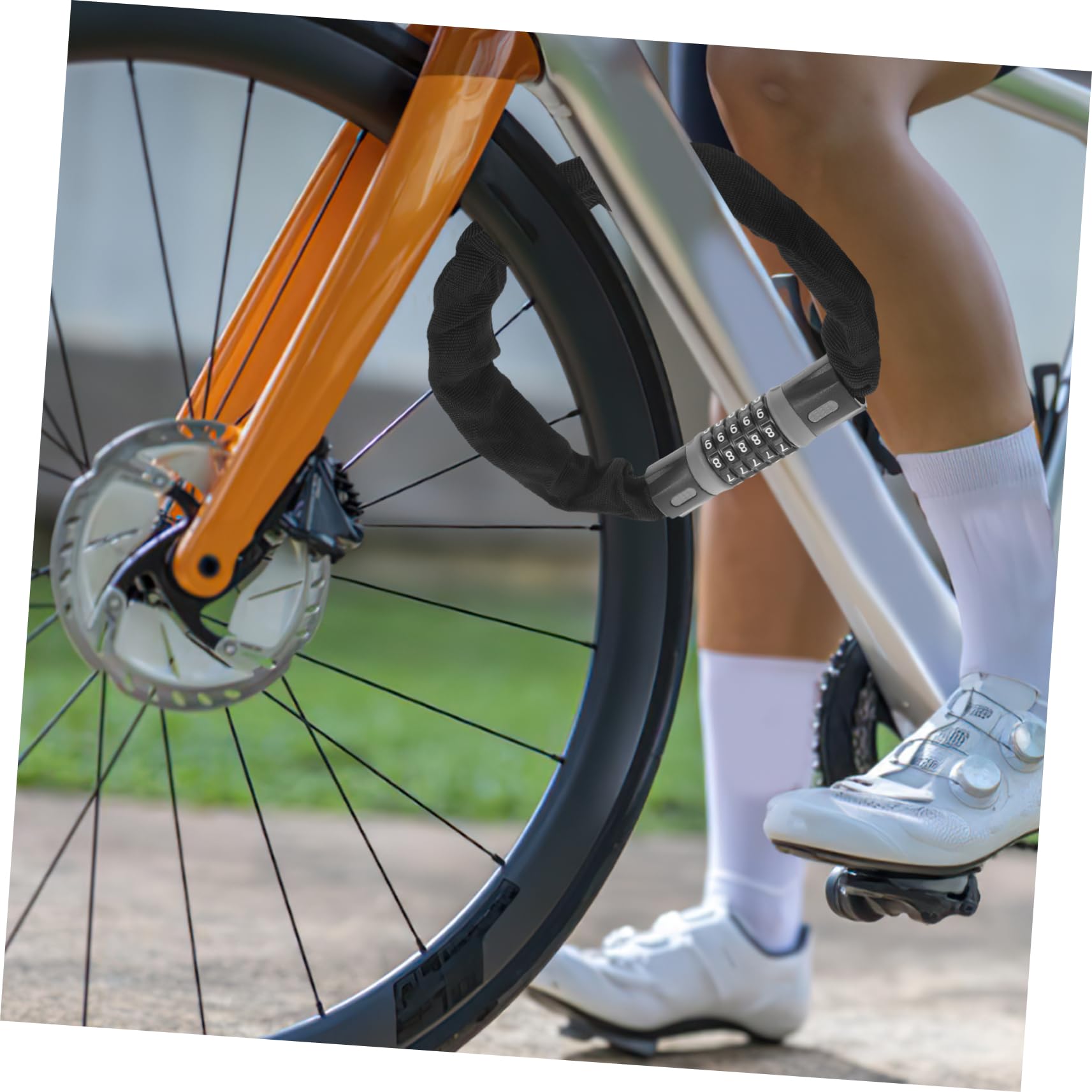 KICHOUSE Chain Bicycle Lock Theft Password Lock for Mountain Bikes Scooters and More Secure Your Bike with Keyless Convenience Durable Reliable Safety for All Biking Needs