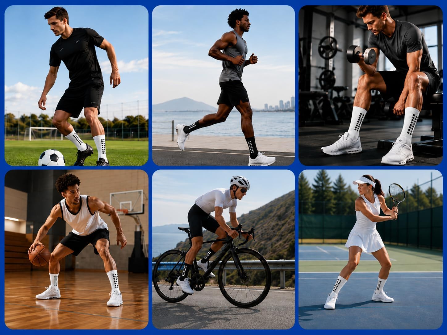 fjberrtsat Men's Socks Soccer Non Skid Ball Football Socks Anti-Slip Athletic Non Slip Pads for Basketball Sports Sock