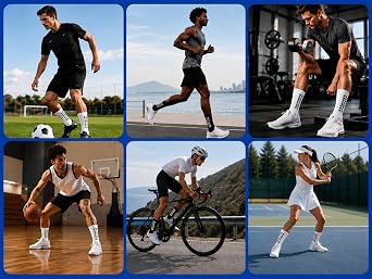 fjberrtsat Men's Socks Soccer Non Skid Ball Football Socks Anti-Slip Athletic Non Slip Pads for Basketball Sports Sock