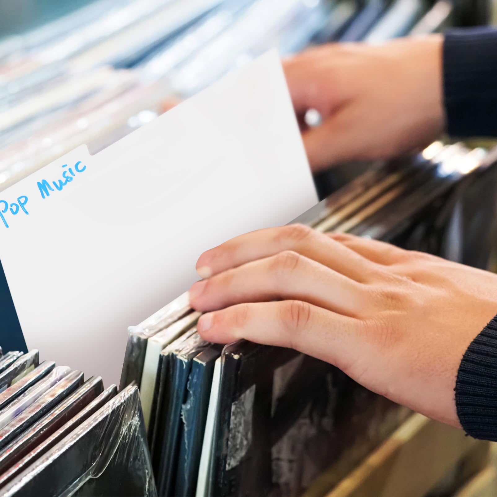 Tofficu 3 Set Di Divisori Per Dischi in Vinile Divisori Per Scaffali Confezione Da 10 Divisori Per Dischi in Vinile Separatori Per Scaffali Di Librerie 10 Pezzi*3