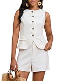 Short Sets for Women Summer Vest and Shorts Suit Business Casual 2 Piece Matching Outfits