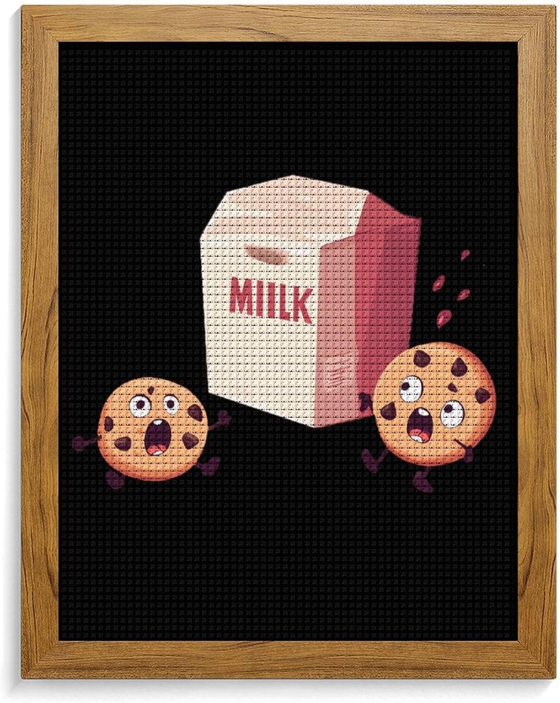 Milk And Biscuits Diamond 5D Painting Kits with Frame DIY Full Round Drill Gem Art Crafts for Home Wall Decor 16 X 20in Yellow Wood 40 * 50cm