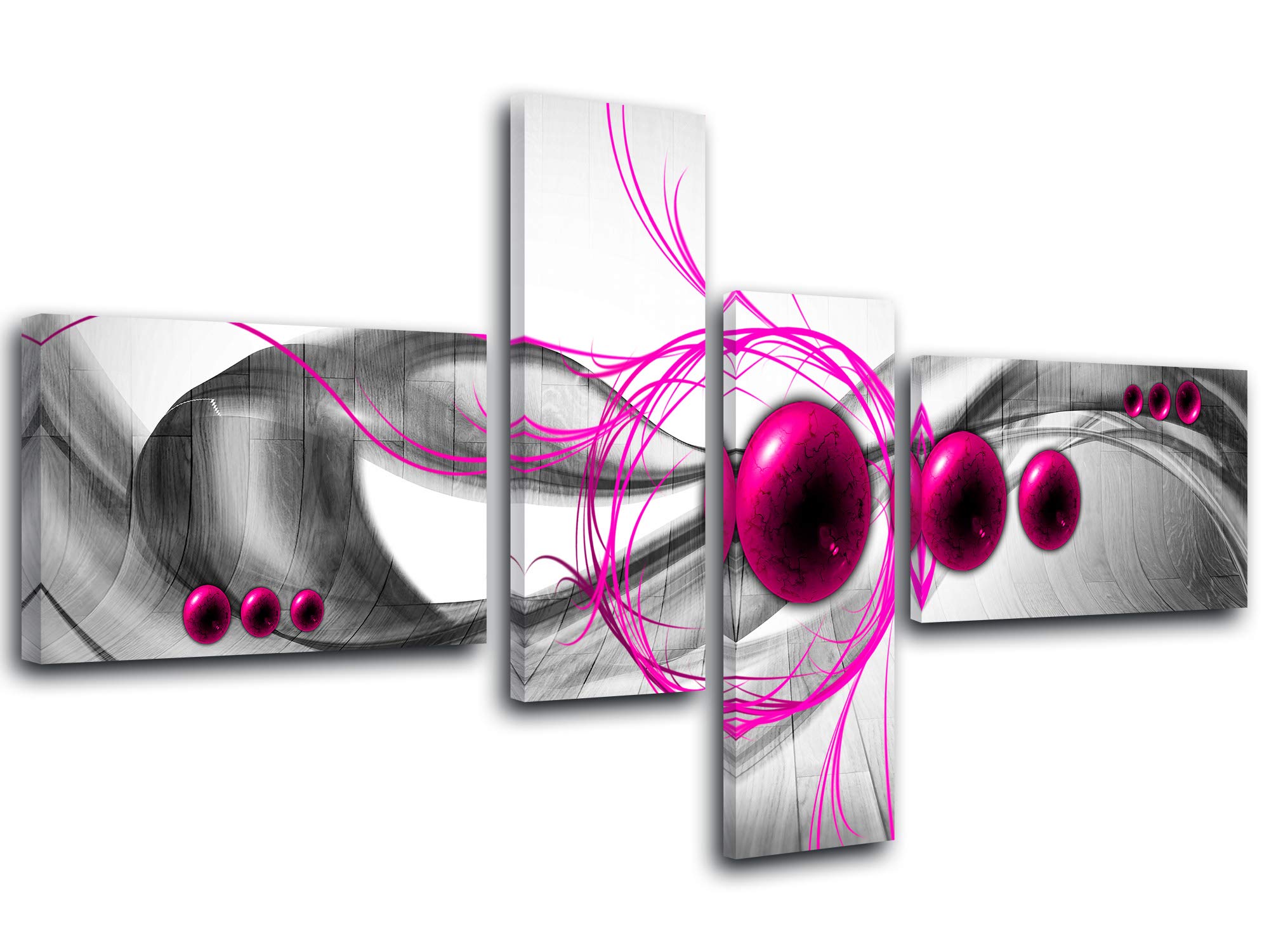 DECLINA - Cuadro decorativo, decoración de pared, salón, cuadro impreso, lienzo abstracto Sirius, 130 x 65 cm, color morado