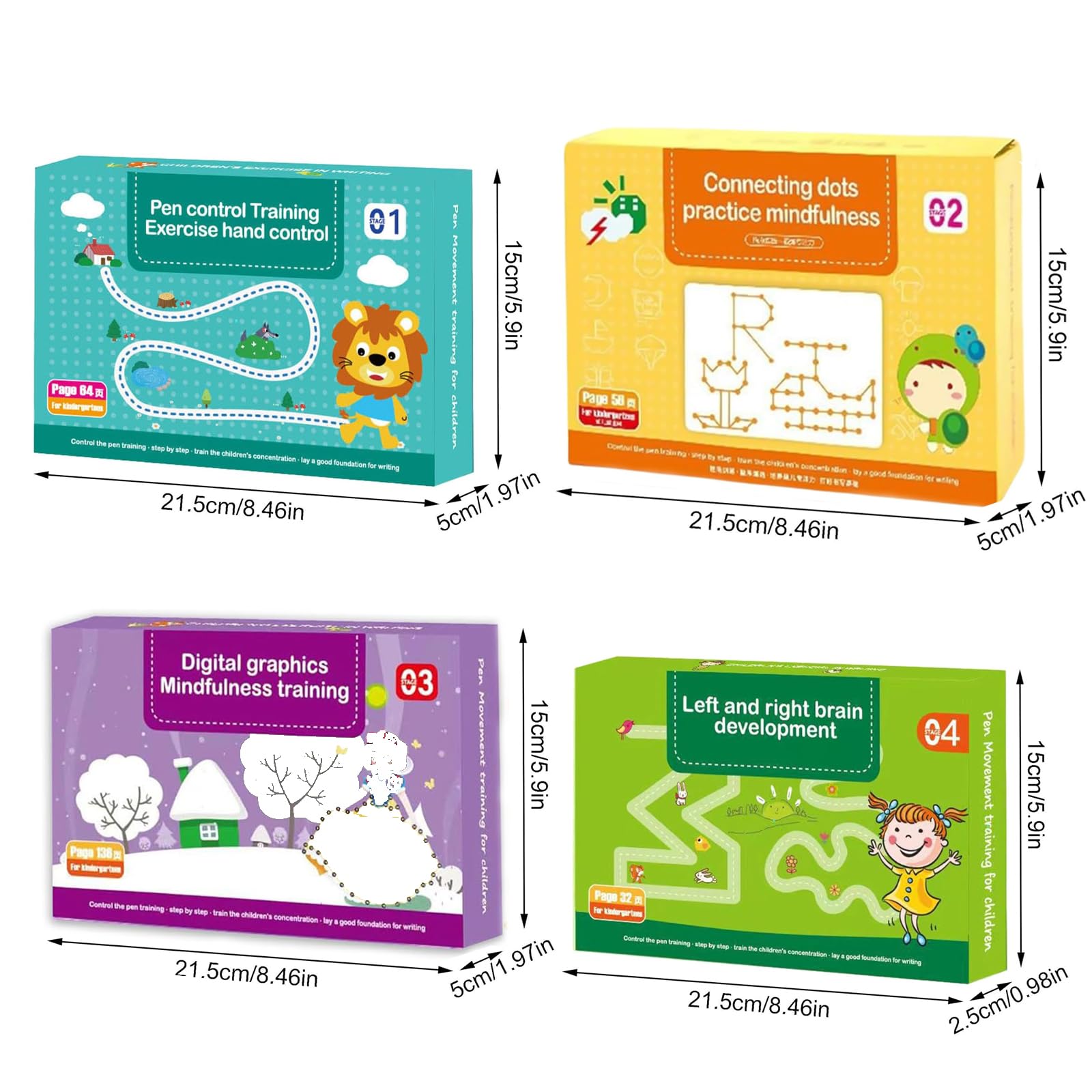 4PCS Scribble Smart Workbook,Reusable Preschool Workbook,Pencil Control Handwriting Practice Enhance Early Childhood Education with Hands-On Learning Activities - Image 2