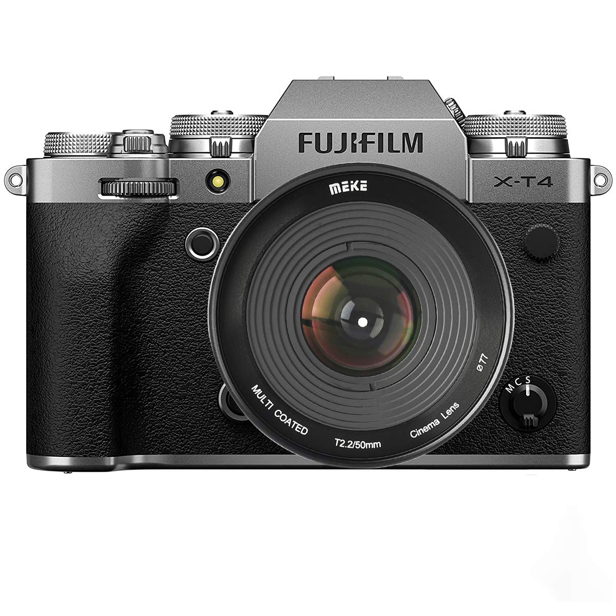 MEKE Mini objectif Cine 50 mm T2.2 à mise au point manuelle basse distorsion compatible avec les appareils photo Fujifilm X X-T3 X-T20 X-T10 X-T2 X-T4 X-Pro2 X-E3 X-T1 X-A