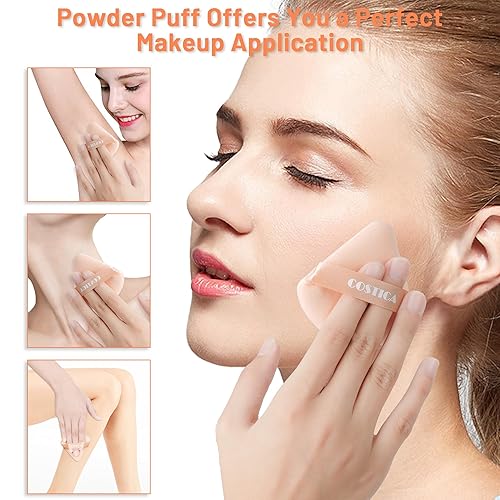 Miniatura 5 de COSTICA 6 piezas de polvo para polvo facial, soplo de polvo triangular para base suelta y cosmética, esponja de maquillaje para contornear,