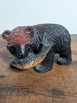 【工芸品/熊/置物】木彫り　木彫　彫刻　縁起物　インテリア Amazon.co.jp: 工芸品熊置物木彫り 木彫 彫刻 縁起物 インテリア