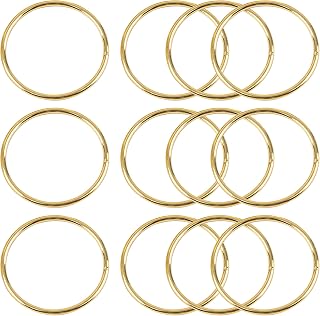 Framendino, 12 Pack Gold Metal Macrame Rings 2 Inch Dream Catcher Hoop Craft for DIY Wedding Wreath Wall Hanging Decor