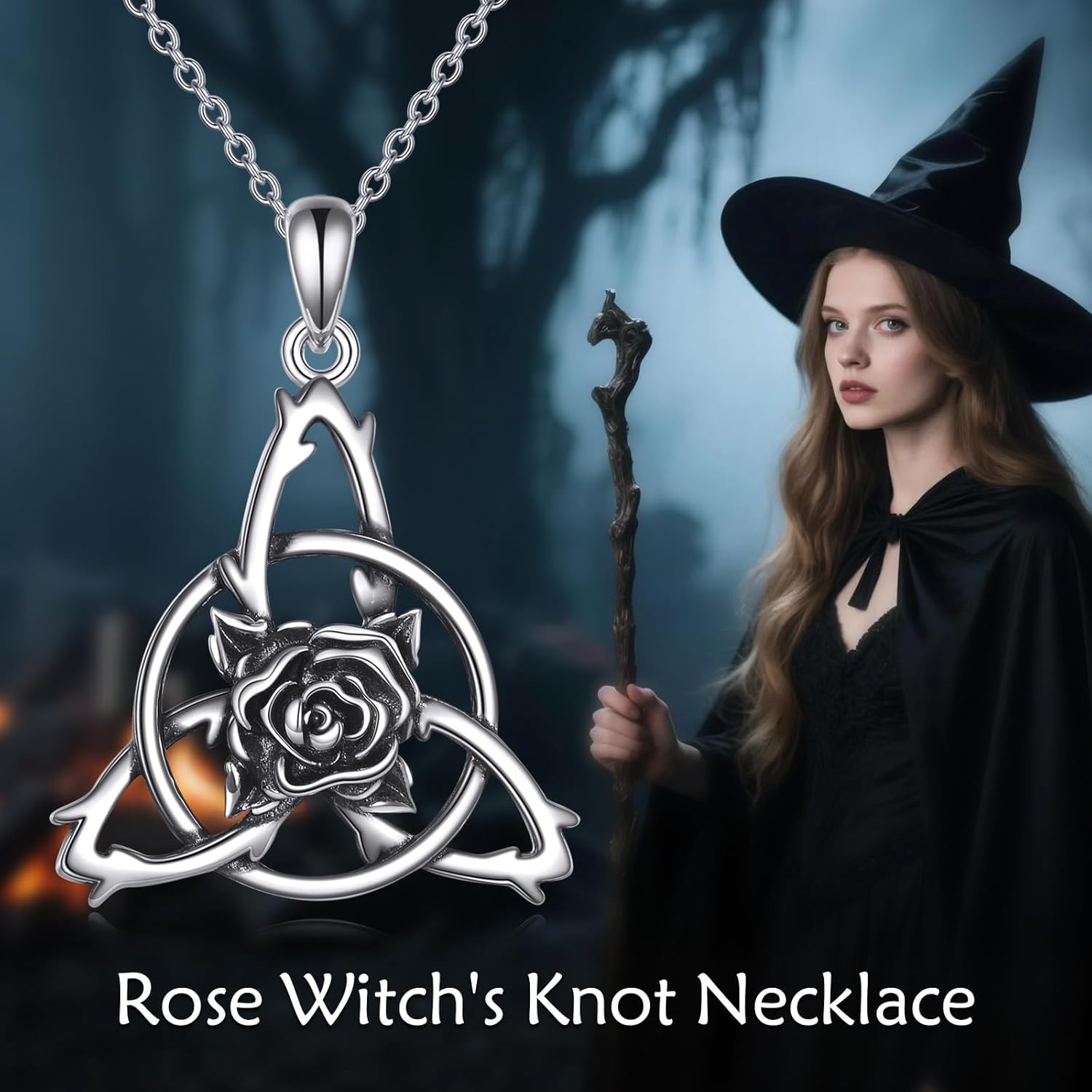 KQF Witches Knot Necklace for Women 925 Sterling Silver Wiccan Pagan Pendant Amulet Protection Jewelry Gifts for Women - Image 6