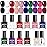 OpenLive 12 PCS Nail Polish Set With 10 Colour Combo, 2 PCS Base And Top Coat,Fast Drying Nail Polish For Home DIY And Beginners.