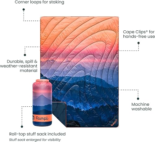 Miniatura 3 de Rumpl The Original Puffy - Manta impresa para acampar al aire libre, para viajes, picnics, viajes a la playa, conciertos, 52 x 75 pulgadas,