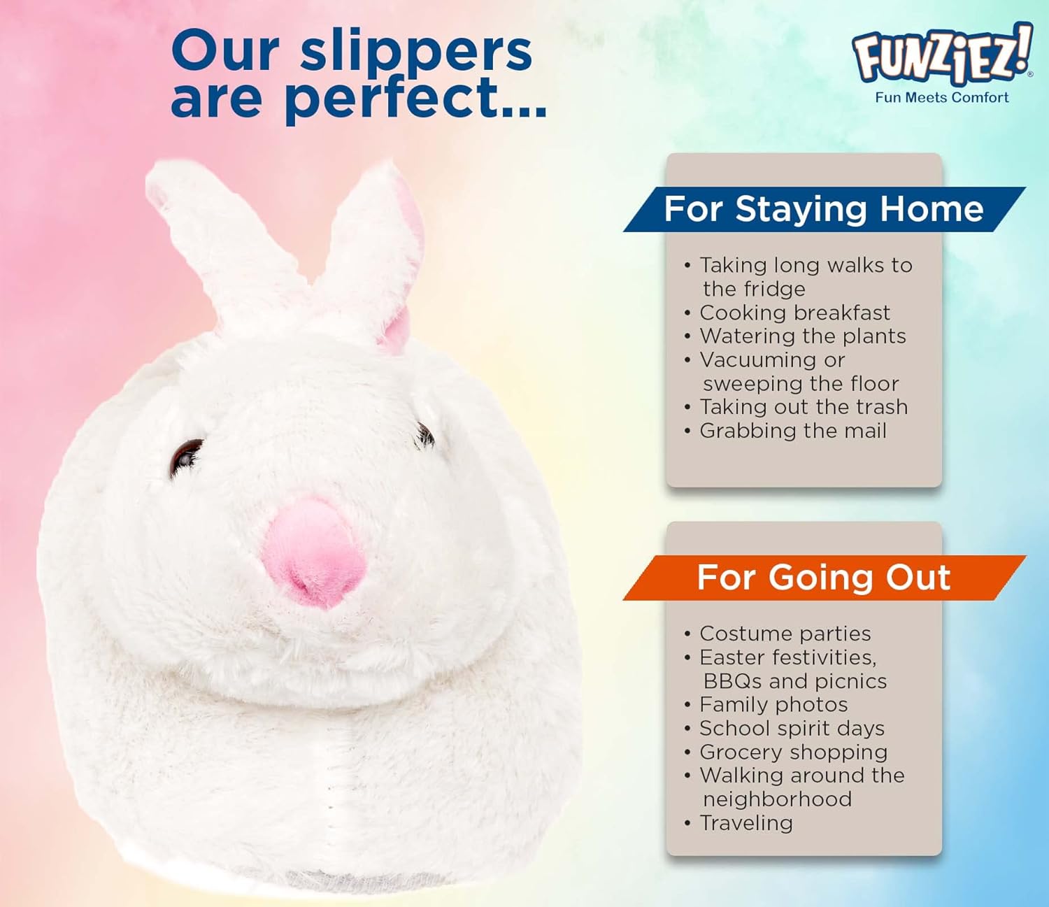 Funziez! Funny Animal Slippers for Women & Men, House Shoes, Turtle, Flamingo, Bunny, Shark, Cozy Furry Slippers - Image 5