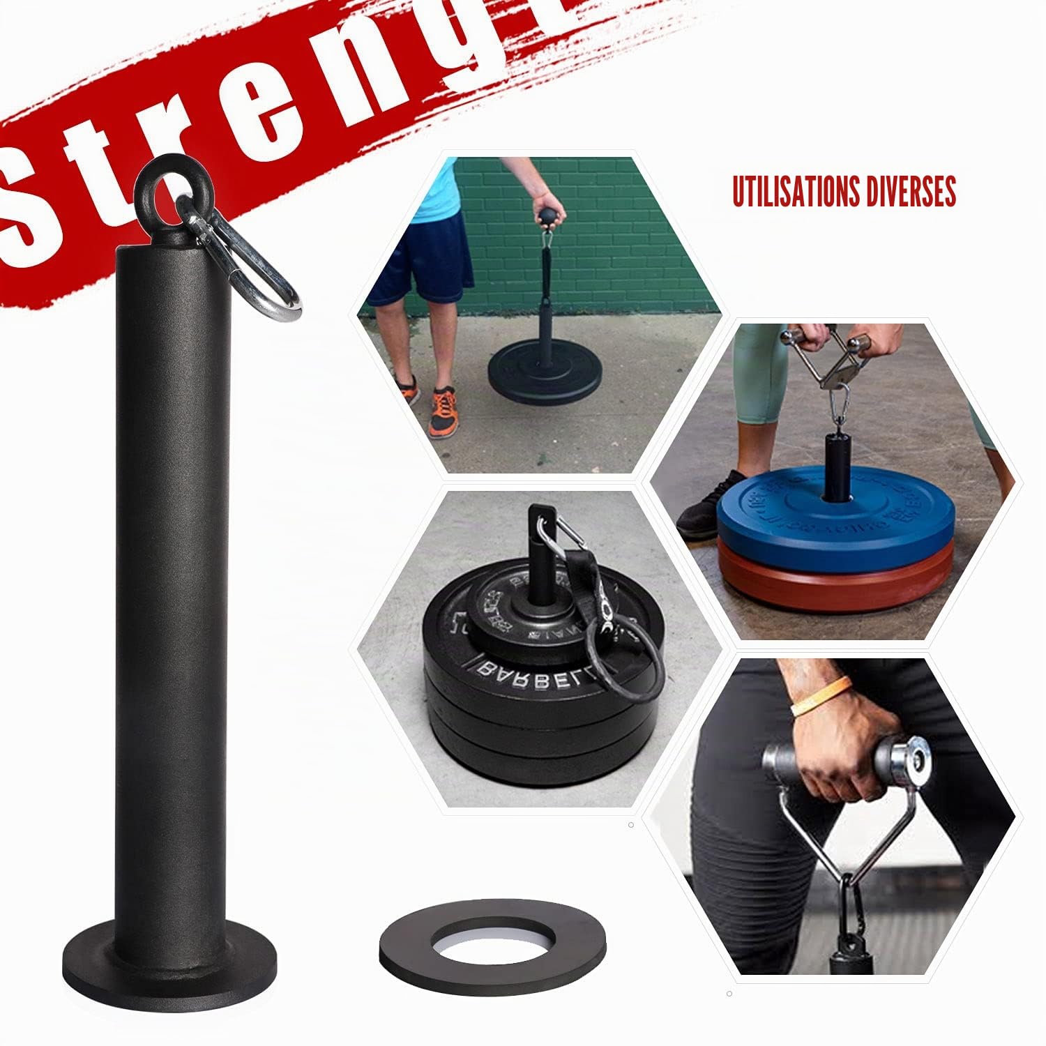 SYL Fitness Système de poulie LAT avec goupille de chargement DIY Gym Cable Crossover Fixation