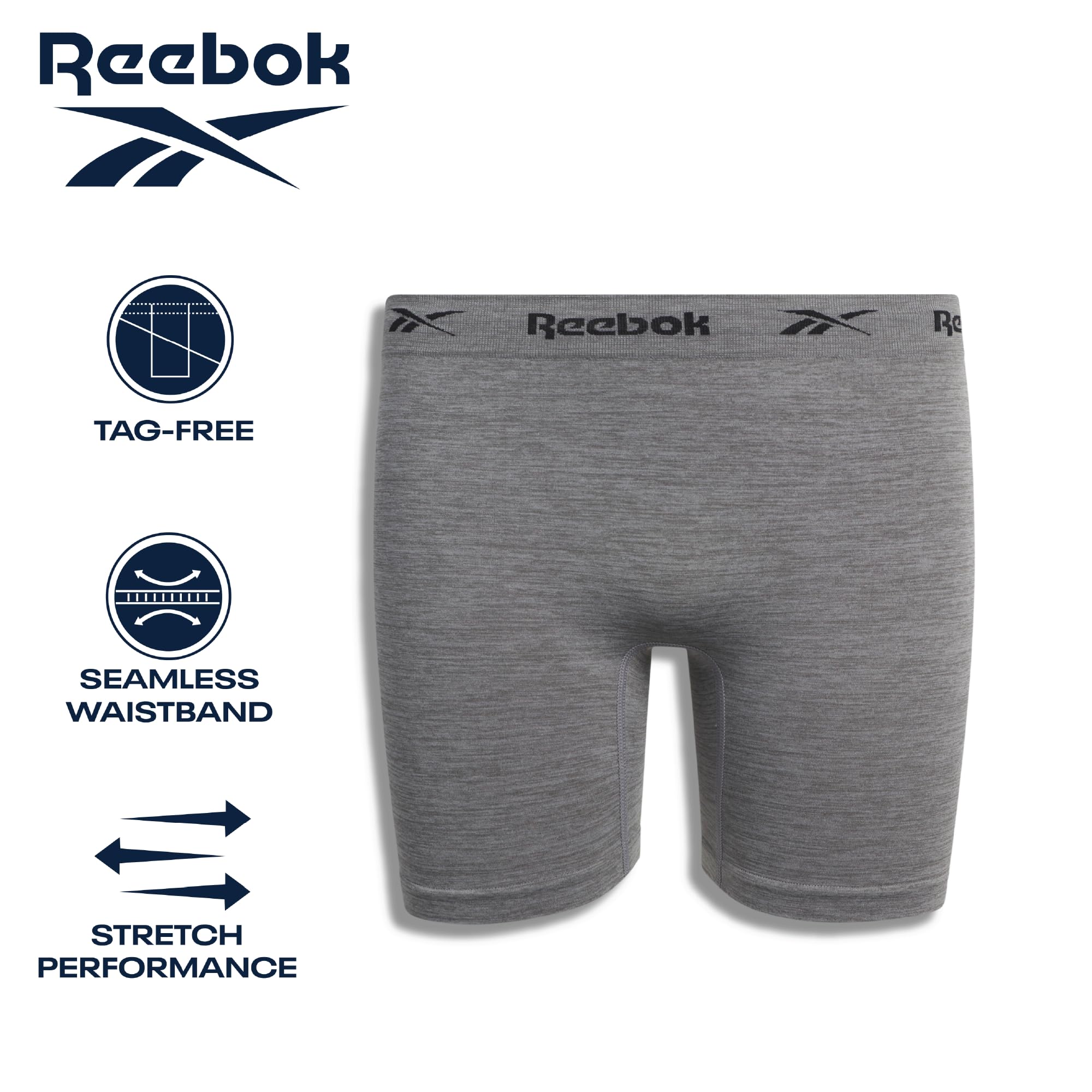 Reebok Pantalones cortos para niñas, paquete de 4 pantalones cortos suaves sin costuras de pierna larga, pantalones cortos para niñas (6-16)