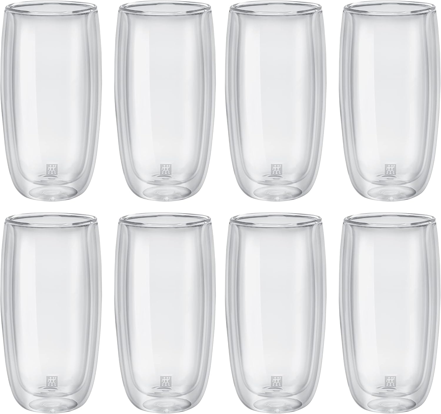 ZWILLING Sorrento 8 Piece Beverage Glass Set - Highball, Water Glasses, 474 ml, Insulated Double-Wall for Cool Temperature