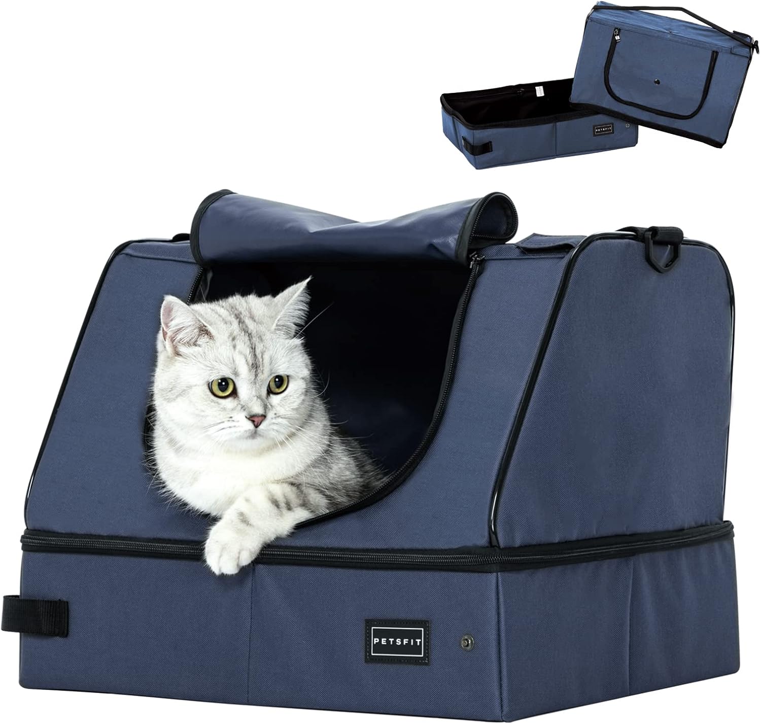 Petsfit Arenero Gatos Portátil Bandeja de Arena Plegable Viaje Arenero para Gatos Cat Litter Box