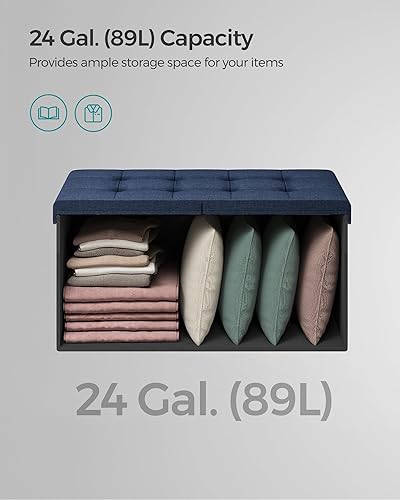 Miniatura 68 de SONGMICS MAZIE Collection - Otomana de almacenamiento de 43 pulgadas, banco de almacenamiento plegable con tapa abatible, capacidad de carga de 660