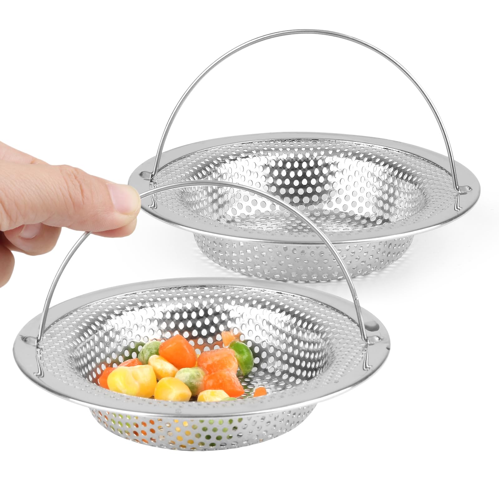 2 Colini Per Lavello In Acciaio Inox 304 - Filtro Anti Intasamento Con Manico - Foto 8