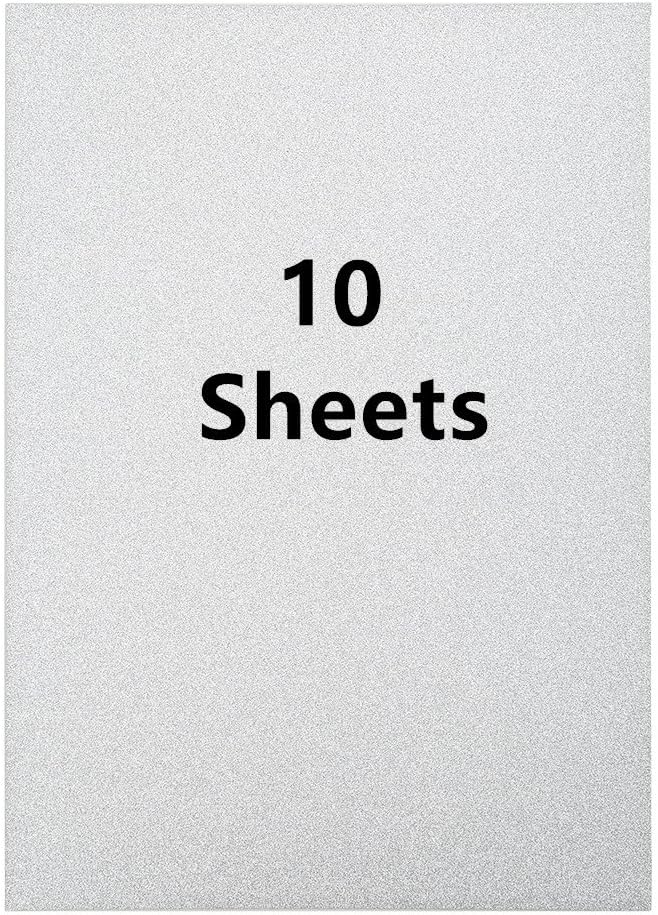 Best Creation A4 Glitter Cardstock, Flash Silver (10 Sheets)