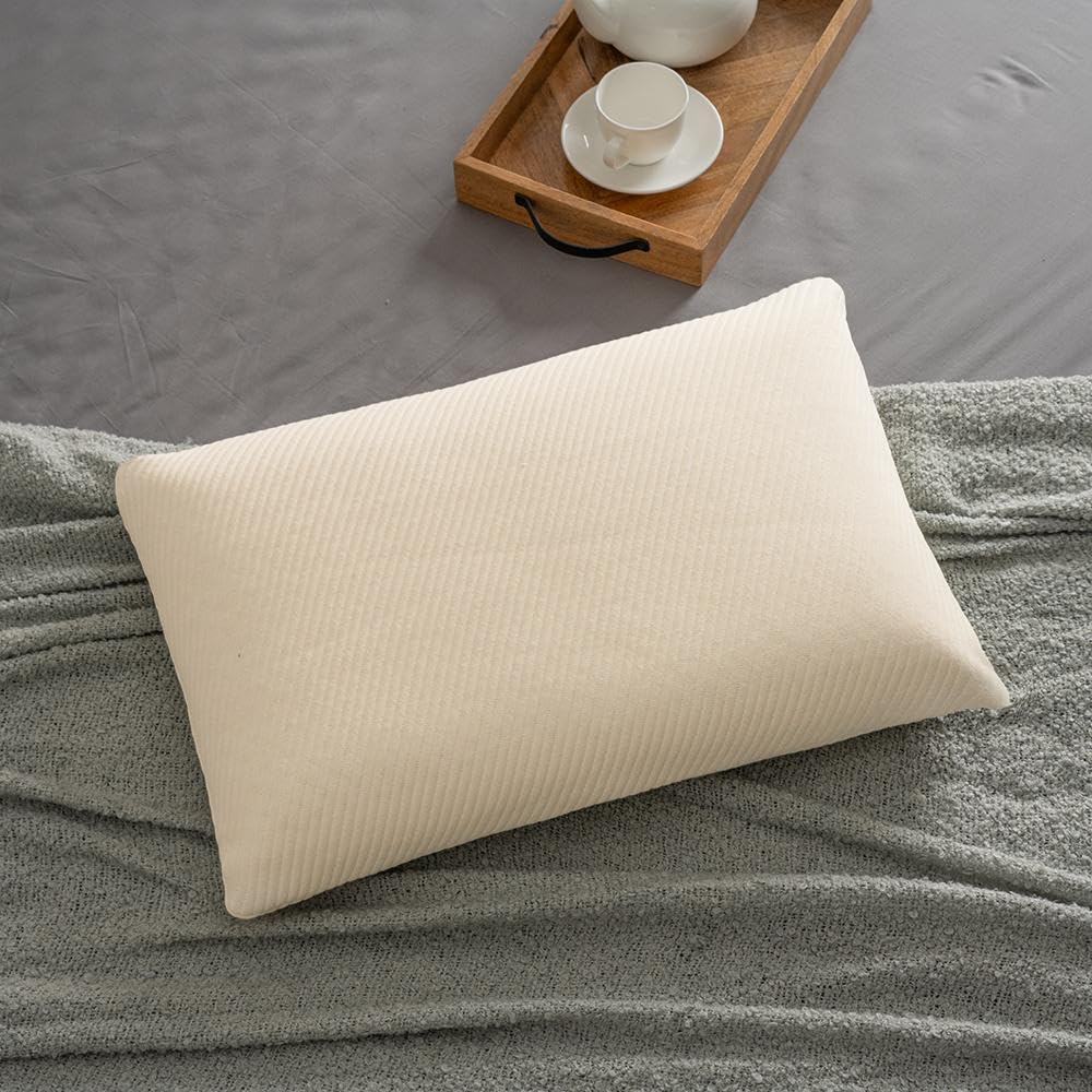 Wakefit Latex Fluffy and Medium Firm Sleeping Pillow | (Off White, Standard, Set of 1, Latex Foam) 1 Year Warranty