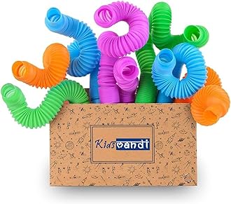 Kids Mandi Pop Tube Sensory Fidget | Multi-Colour Stretchable Pipes | Decompression Anxiety Stress Relief Toy | Flexible Poptube Toy for Kids and Adults (Pack of 12)