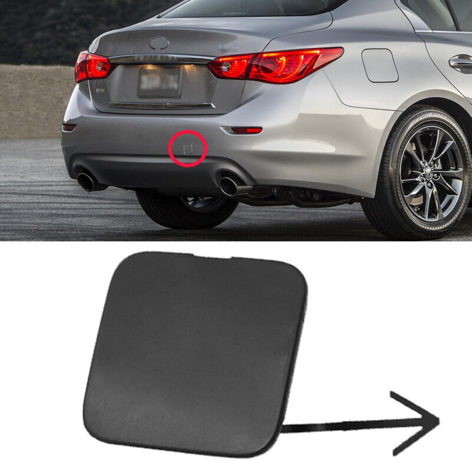 Rear Bumper Tow Hook Eye Cover Cap Fit for Infiniti Q50 2014-2018 85071-4GA0A